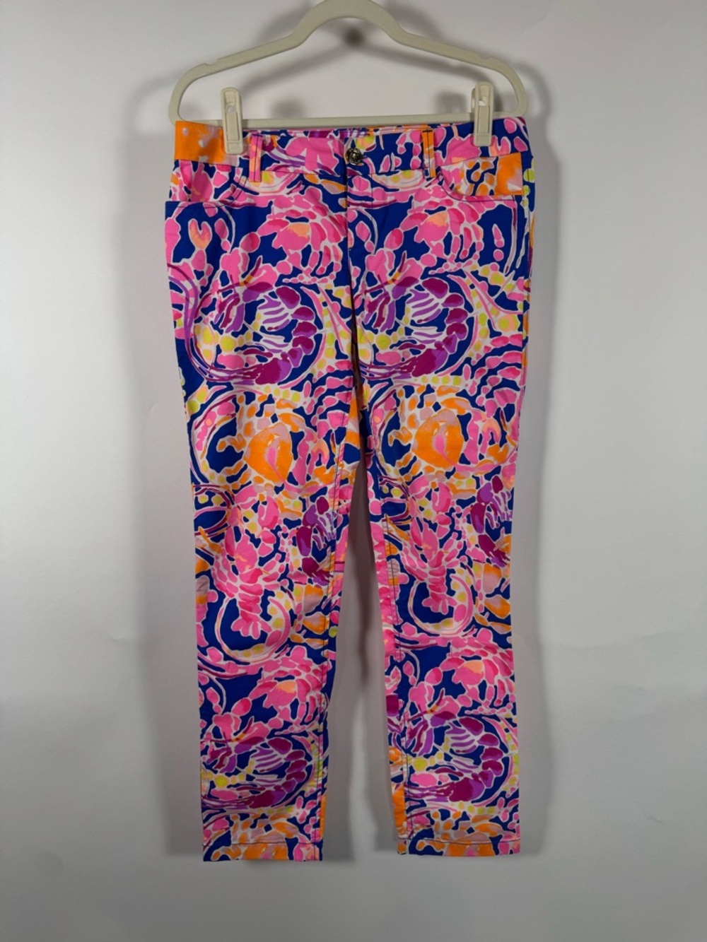 Lilly Pulitzer Callahan Chino Brilliant Catch and Release Tropical Beach‎ Size 8